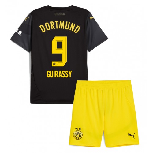 Fotbalové Dres Borussia Dortmund Serhou Guirassy #9 Dětské Venkovní 2024-25 Krátký Rukáv (+ trenýrky)